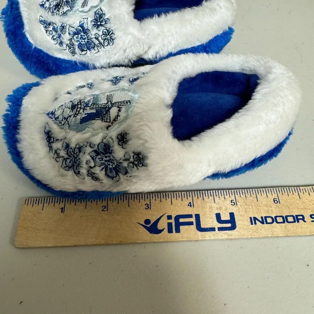 Toddler Clog Slippers Delft Blue Windmill Kids Warm Holland Netherlands Non Slip